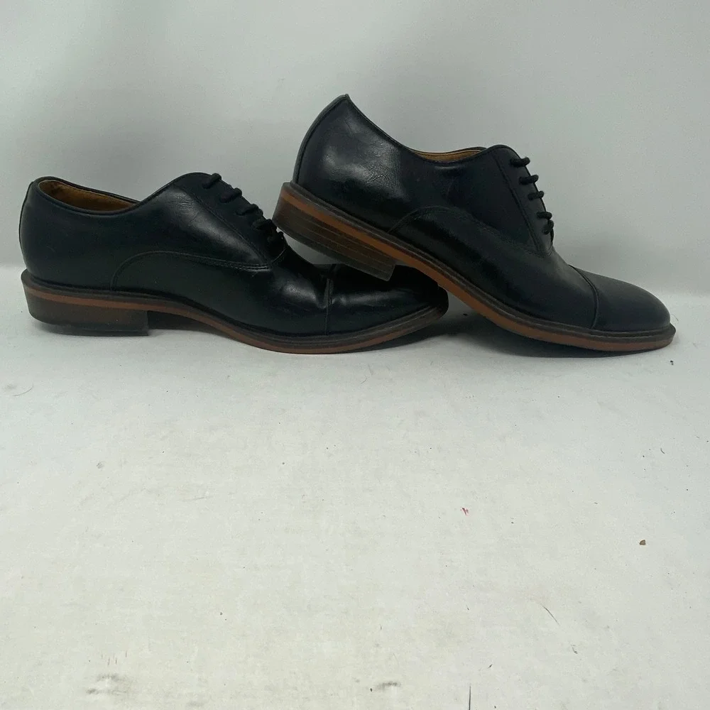 Goodfellow & Co Mens Black Cap Toe Oxford Dress Shoes Size 9.5 Formal Business